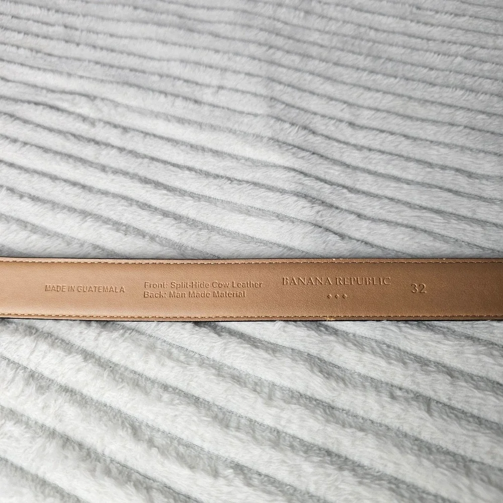 Banana Republic Mens Leather Silver Buckle Belt 32 Black Classic Professional